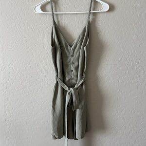 She + Sky alight Olive Green Button-Down Romper